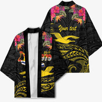 Kiribati Independence Day Personalised Kimono Gold Frigatebird with Polynesian Pattern LT9 - Polynesian Pride