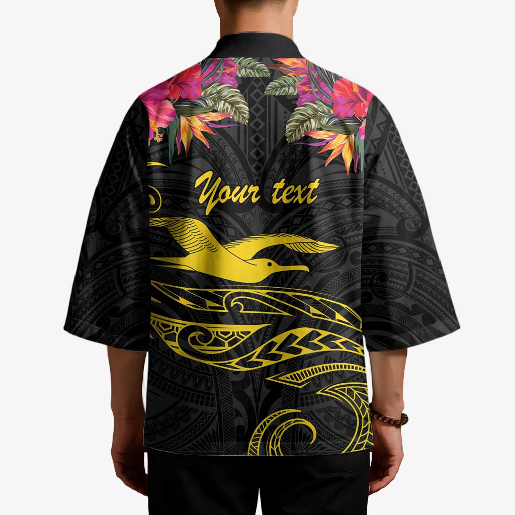 Kiribati Independence Day Personalised Kimono Gold Frigatebird with Polynesian Pattern LT9 - Polynesian Pride