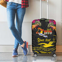Kiribati Independence Day Personalised Luggage Cover Gold Frigatebird with Polynesian Pattern LT9 - Polynesian Pride