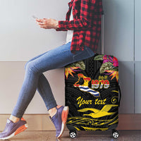 Kiribati Independence Day Personalised Luggage Cover Gold Frigatebird with Polynesian Pattern LT9 - Polynesian Pride