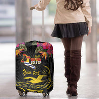 Kiribati Independence Day Personalised Luggage Cover Gold Frigatebird with Polynesian Pattern LT9 - Polynesian Pride