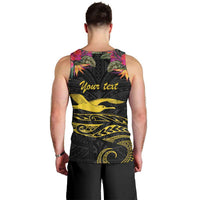 Kiribati Independence Day Personalised Men Tank Top Gold Frigatebird with Polynesian Pattern LT9 - Polynesian Pride