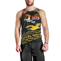Kiribati Independence Day Personalised Men Tank Top Gold Frigatebird with Polynesian Pattern LT9 - Polynesian Pride
