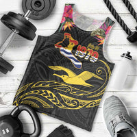 Kiribati Independence Day Personalised Men Tank Top Gold Frigatebird with Polynesian Pattern LT9 - Polynesian Pride