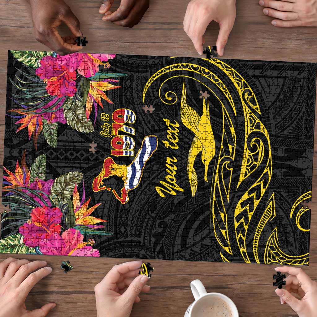 Kiribati Independence Day Personalised Puzzle Gold Frigatebird with Polynesian Pattern LT9 - Polynesian Pride