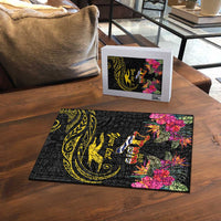 Kiribati Independence Day Personalised Puzzle Gold Frigatebird with Polynesian Pattern LT9 - Polynesian Pride