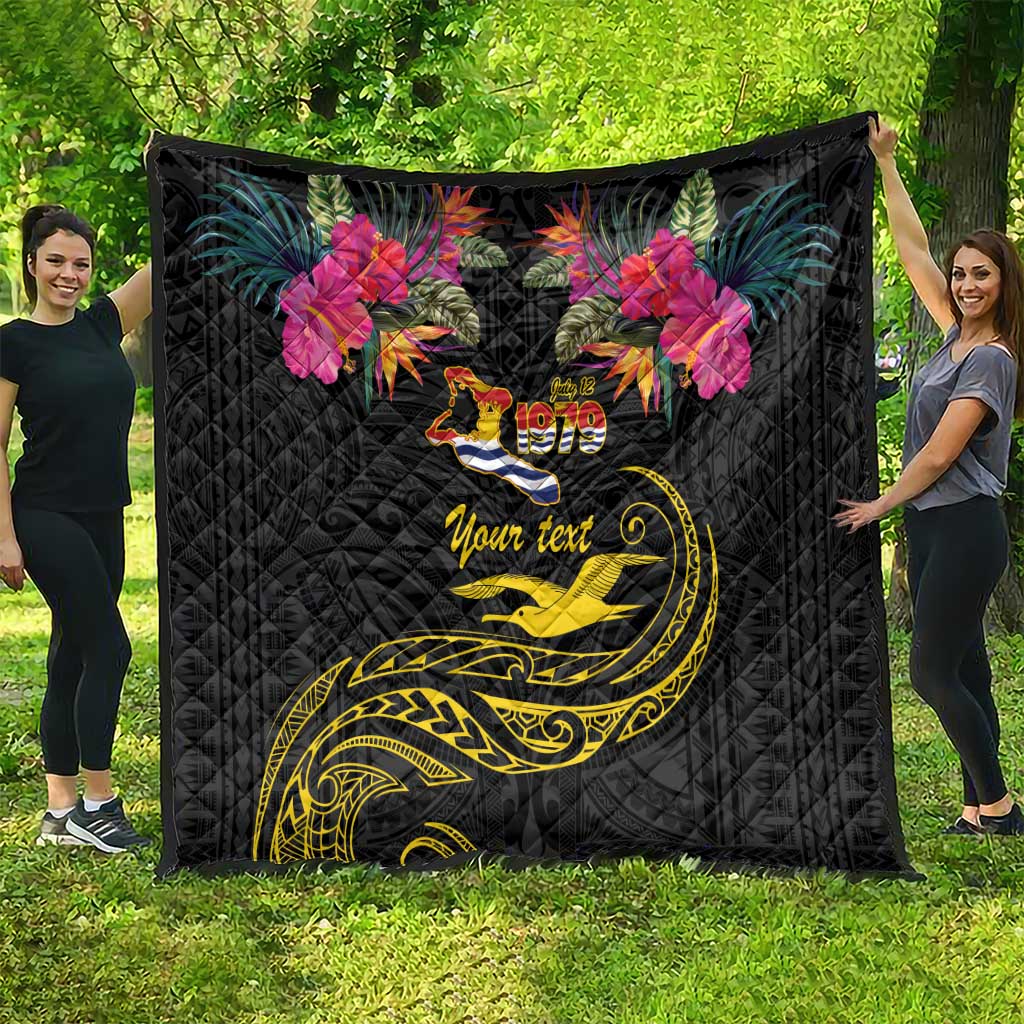 Kiribati Independence Day Personalised Quilt Gold Frigatebird with Polynesian Pattern LT9 - Polynesian Pride