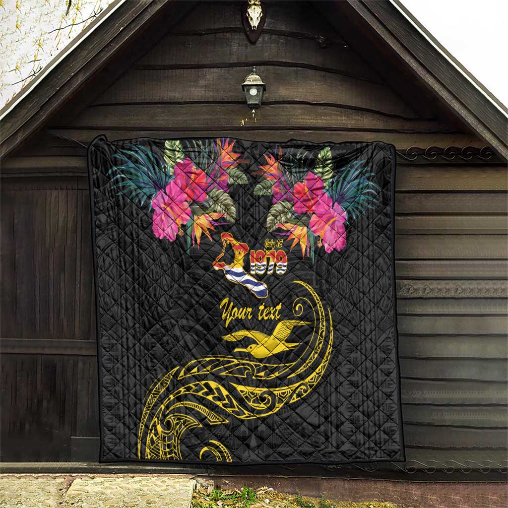 Kiribati Independence Day Personalised Quilt Gold Frigatebird with Polynesian Pattern LT9 - Polynesian Pride