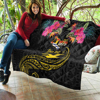 Kiribati Independence Day Personalised Quilt Gold Frigatebird with Polynesian Pattern LT9 - Polynesian Pride