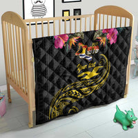 Kiribati Independence Day Personalised Quilt Gold Frigatebird with Polynesian Pattern LT9 - Polynesian Pride