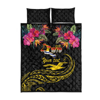 Kiribati Independence Day Personalised Quilt Bed Set Gold Frigatebird with Polynesian Pattern LT9 - Polynesian Pride
