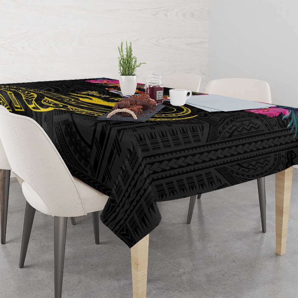 Kiribati Independence Day Personalised Tablecloth Gold Frigatebird with Polynesian Pattern LT9 - Polynesian Pride