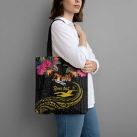 Kiribati Independence Day Personalised Tote Bag Gold Frigatebird with Polynesian Pattern LT9 - Polynesian Pride