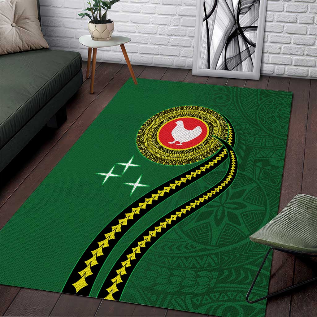 Manua Islands Polynesian Style Area Rug LT9 Green - Polynesian Pride