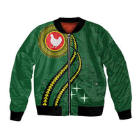 Manua Islands Polynesian Style Bomber Jacket LT9 Unisex Green - Polynesian Pride