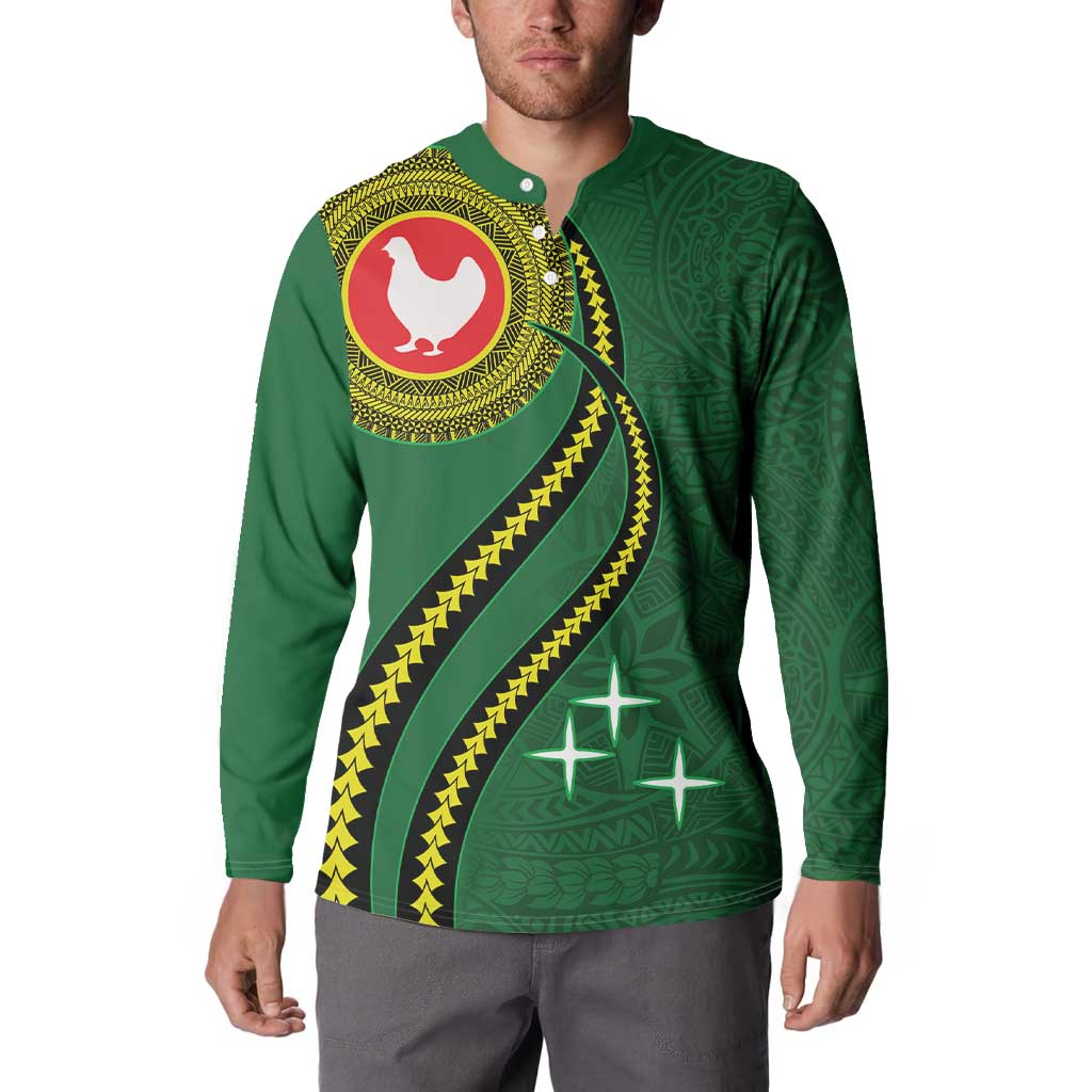 Manua Islands Polynesian Style Button Sweatshirt LT9 - Polynesian Pride