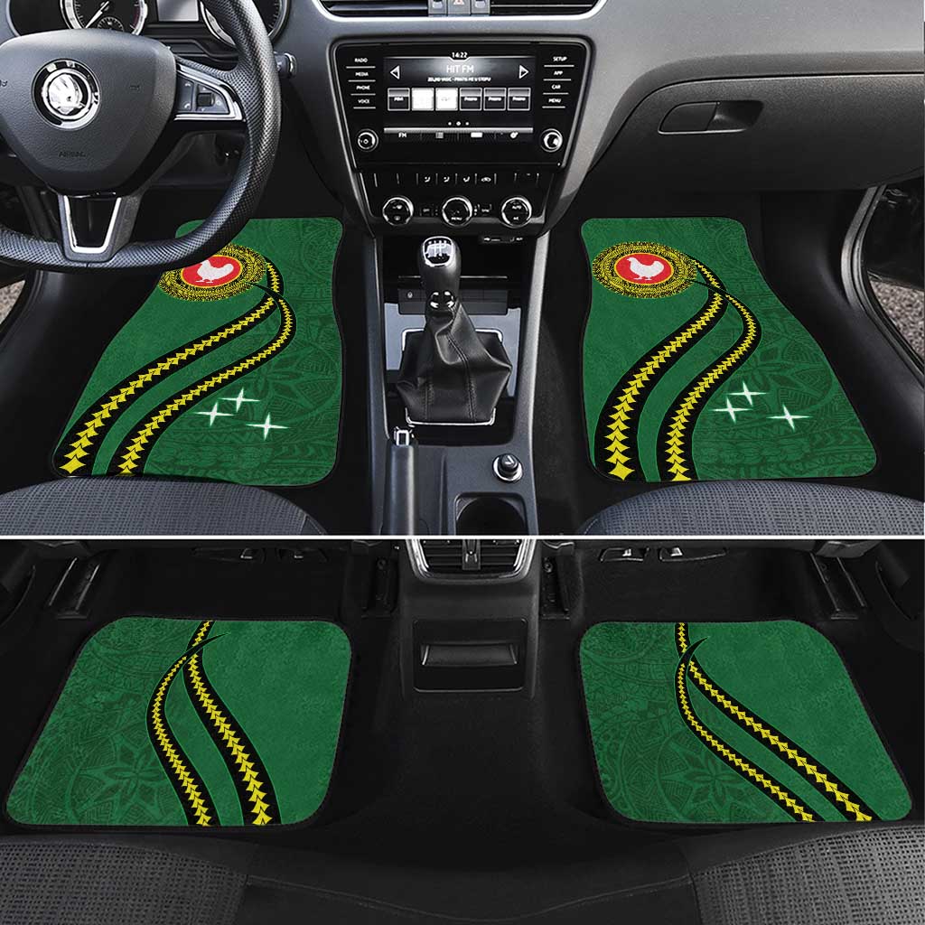 Manua Islands Polynesian Style Car Mats LT9 Set 4pcs Green - Polynesian Pride