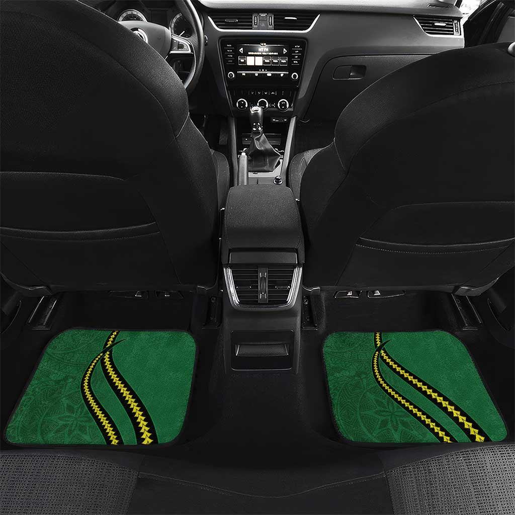 Manua Islands Polynesian Style Car Mats LT9 Set 2pcs - Back Green - Polynesian Pride