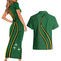Manua Islands Polynesian Style Couples Matching Short Sleeve Bodycon Dress and Hawaiian Shirt LT9 - Polynesian Pride