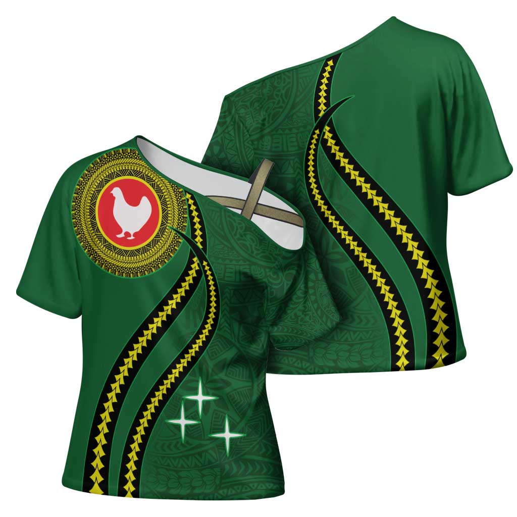 Manua Islands Polynesian Style Cross Shoulder Shirt - Polynesian Pride