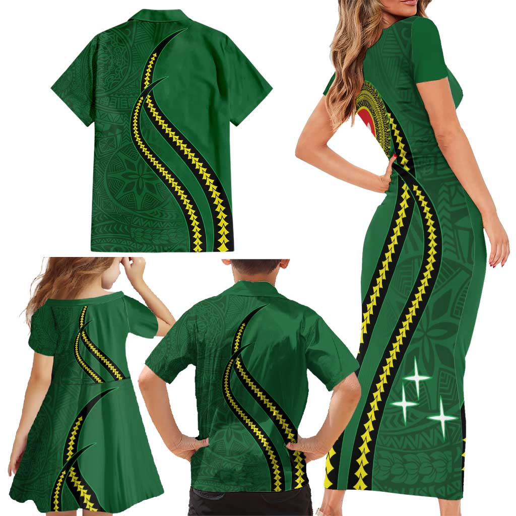 Manua Islands Polynesian Style Family Matching Short Sleeve Bodycon Dress and Hawaiian Shirt LT9 - Polynesian Pride