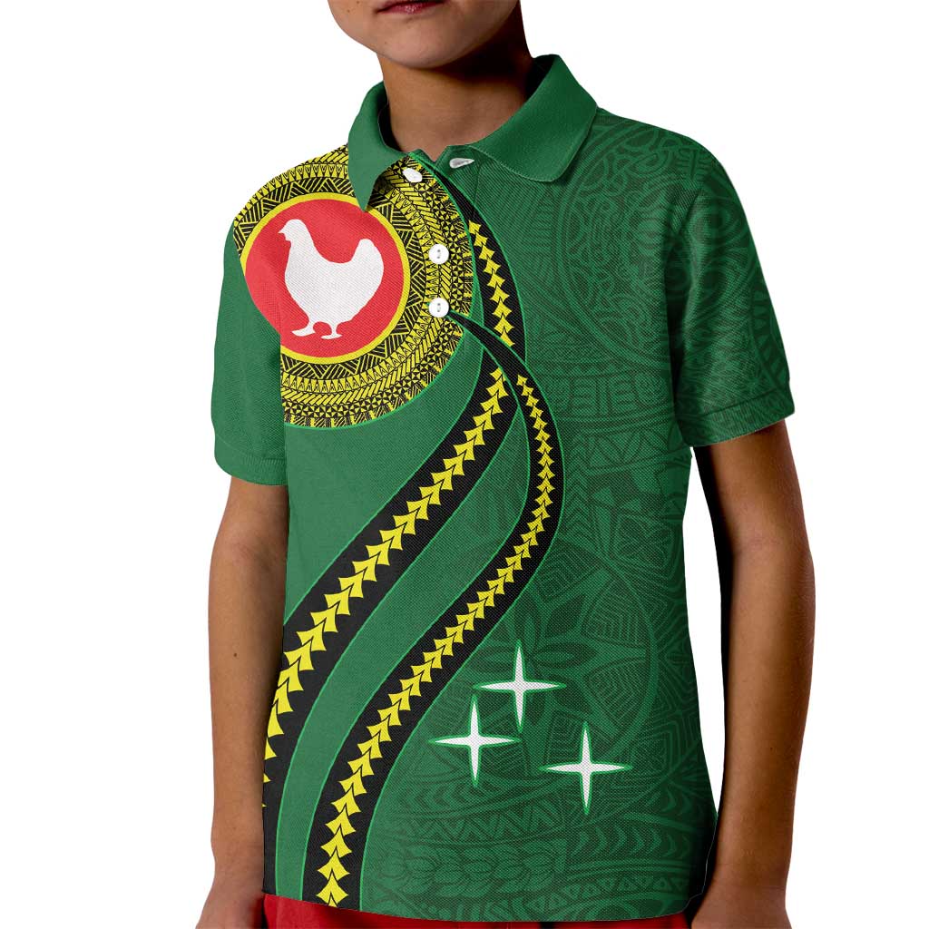 Manua Islands Polynesian Style Kid Polo Shirt LT9 Kid Green - Polynesian Pride