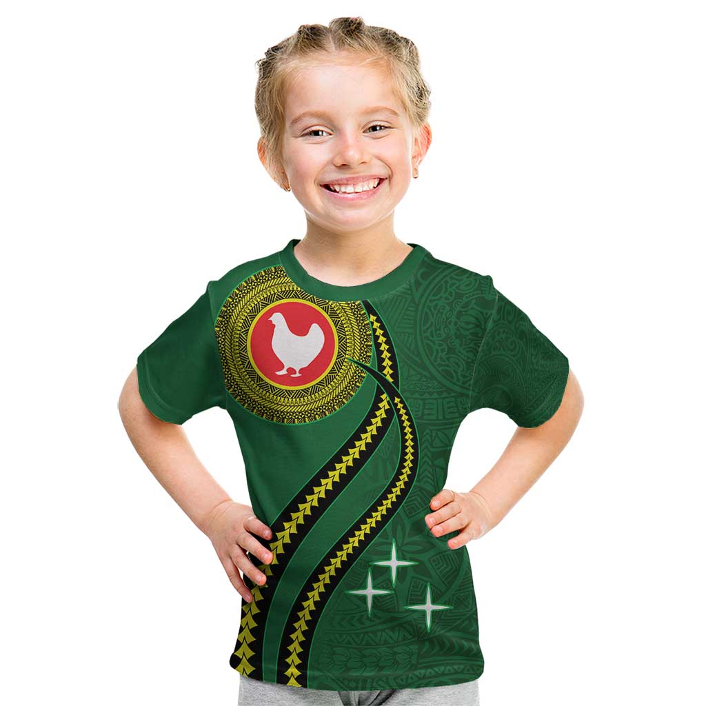 Manua Islands Polynesian Style Kid T Shirt LT9 Green - Polynesian Pride