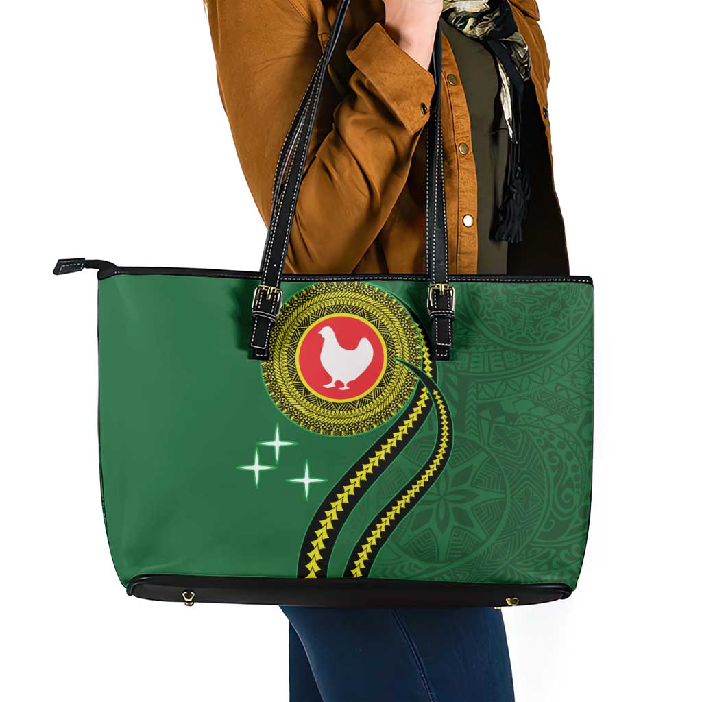 Manua Islands Polynesian Style Leather Tote Bag LT9 - Polynesian Pride