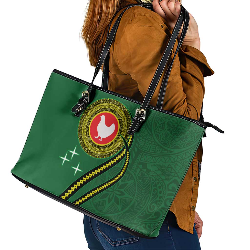 Manua Islands Polynesian Style Leather Tote Bag LT9 - Polynesian Pride