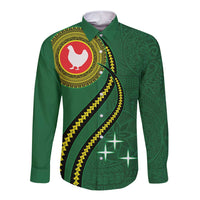 Manua Islands Polynesian Style Long Sleeve Button Shirt LT9 Unisex Green - Polynesian Pride