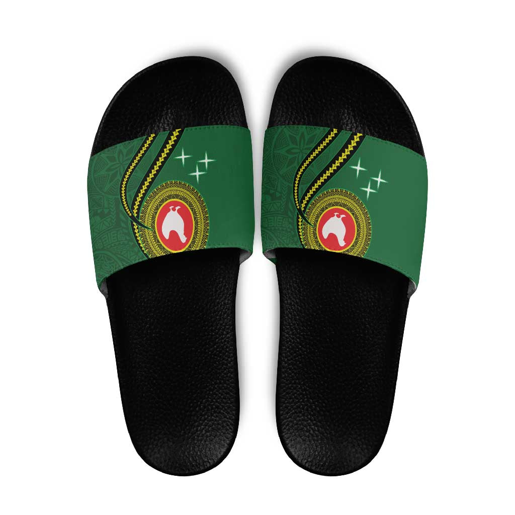 Manua Islands Polynesian Style Slide Sandals LT9 Green - Polynesian Pride