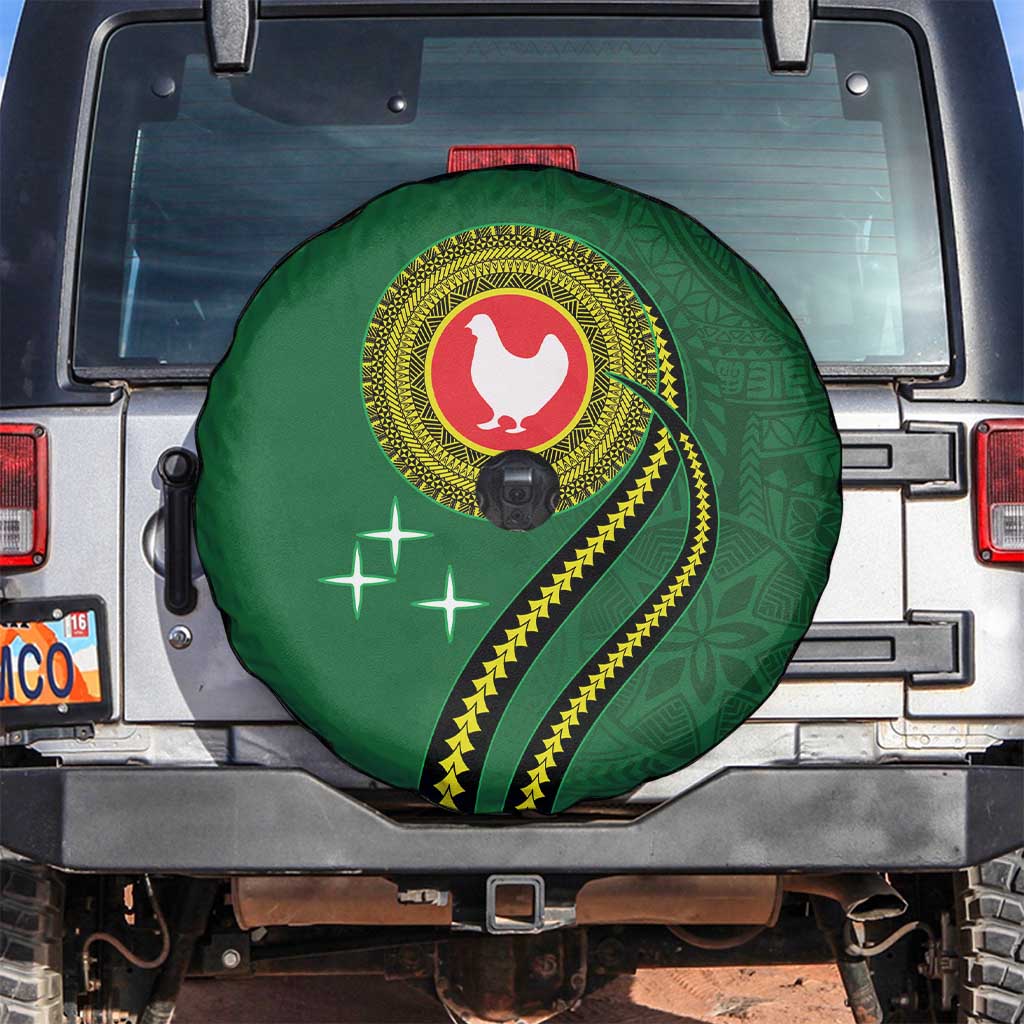Manua Islands Polynesian Style Spare Tire Cover LT9 Green - Polynesian Pride