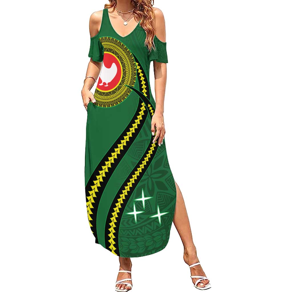 Manua Islands Polynesian Style Summer Maxi Dress