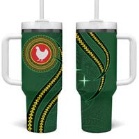 Manua Islands Polynesian Style Tumbler With Handle LT9 One Size: 40 oz Green - Polynesian Pride