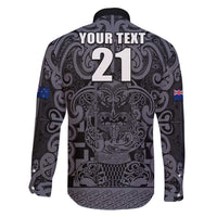 Custom New Zealand Taiaha Maori Family Matching Summer Maxi Dress and Hawaiian Shirt Minimalist Silver Fern All Black - Polynesian Pride