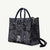 Custom New Zealand Taiaha Maori Leather Bag Minimalist Silver Fern All Black - Polynesian Pride