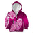 Polynesian Kid Hoodie Pacific Flower Mix Floral Tribal Tattoo Pink Vibe LT9 Zip Hoodie Pink - Polynesian Pride
