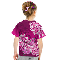 Polynesian Kid T Shirt Pacific Flower Mix Floral Tribal Tattoo Pink Vibe LT9 - Polynesian Pride