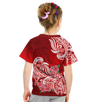 Polynesian Kid T Shirt Pacific Flower Mix Floral Tribal Tattoo Red Vibe LT9 - Polynesian Pride