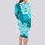 Polynesian Long Sleeve Bodycon Dress Pacific Flower Mix Floral Tribal Tattoo Aqua Vibe LT9 - Polynesian Pride