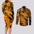 Aloha Hawaii Couples Matching Long Sleeve Bodycon Dress and Long Sleeve Button Shirts Hammerhead Shark Tattoo Polynesian Summer - Gold LT9 - Polynesian Pride