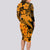 Aloha Hawaii Long Sleeve Bodycon Dress Hammerhead Shark Tattoo Polynesian Summer - Gold LT9 - Polynesian Pride