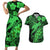 Aloha Hawaii Couples Matching Short Sleeve Bodycon Dress and Hawaiian Shirt Hammerhead Shark Tattoo Polynesian Summer - Green LT9 Green - Polynesian Pride