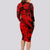 Aloha Hawaii Long Sleeve Bodycon Dress Hammerhead Shark Tattoo Polynesian Summer - Red LT9 - Polynesian Pride