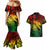 Aloha Hawaii Couples Matching Mermaid Dress And Hawaiian Shirt Hammerhead Shark Tattoo Polynesian Summer - Reggae LT9 - Polynesian Pride