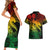 Aloha Hawaii Couples Matching Short Sleeve Bodycon Dress and Hawaiian Shirt Hammerhead Shark Tattoo Polynesian Summer - Reggae LT9 - Polynesian Pride