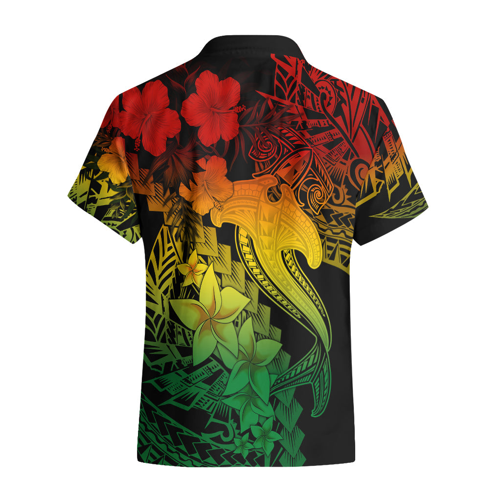 Aloha Hawaii Hawaiian Shirt Hammerhead Shark Tattoo Polynesian Summer - Reggae LT9 - Polynesian Pride