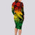 Aloha Hawaii Long Sleeve Bodycon Dress Hammerhead Shark Tattoo Polynesian Summer - Reggae LT9 - Polynesian Pride