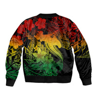 Aloha Hawaii Sleeve Zip Bomber Jacket Hammerhead Shark Tattoo Polynesian Summer - Reggae LT9 - Polynesian Pride