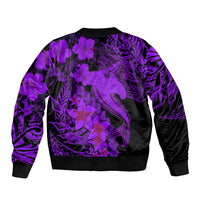 Aloha Hawaii Bomber Jacket Hammerhead Shark Tattoo Polynesian Summer - Violet LT9 - Polynesian Pride
